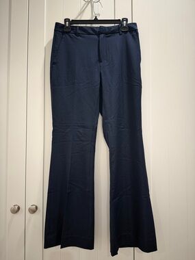 Banana Republic Navy Blue Wide-Leg Trousers